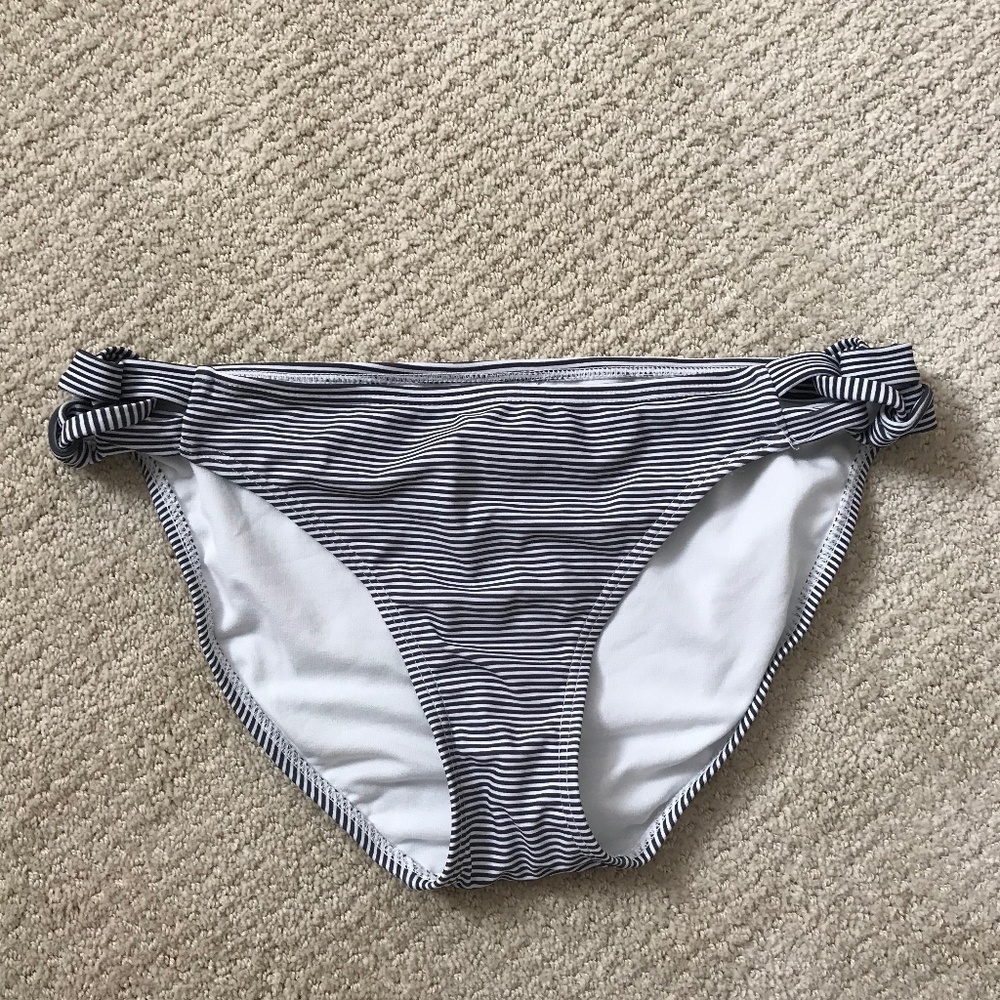 xhilaration blue and white striped bikini bottoms